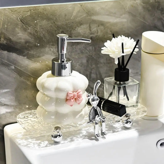 250ml Liquid Soap Dispenser Press Separated Bottle Bathroom Accessories Ceramic Body Wash Shampoo Dispenser Bottle Home Decor
