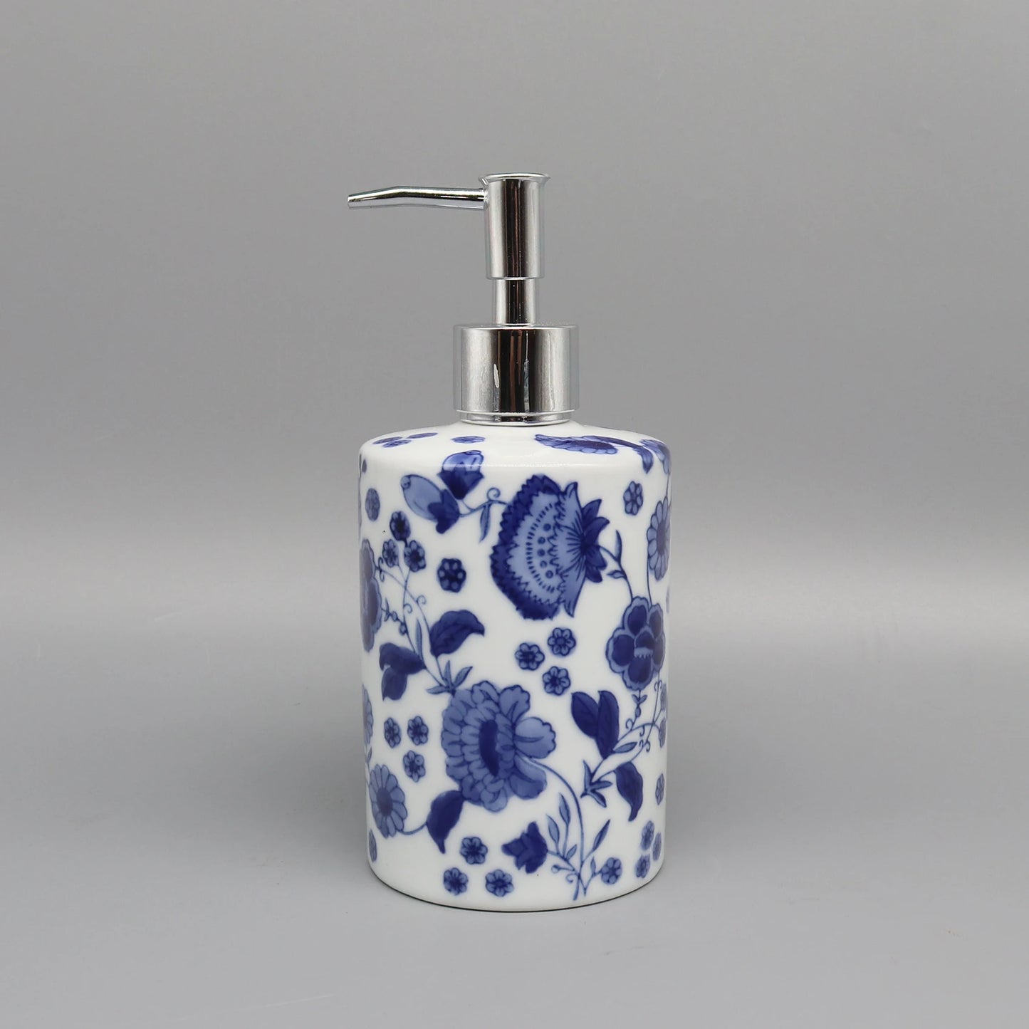 Liquid Soap Dispenser, Blue & White Ceramic, Bathroom Accessory