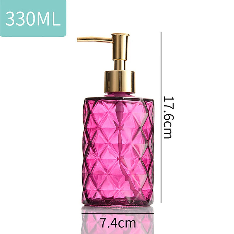 330ml Bathroom Soap Dispenser Portable Glass Travel Liquid Hand Sanitizer Container Shampoo Body Wash Dispenser Accessories