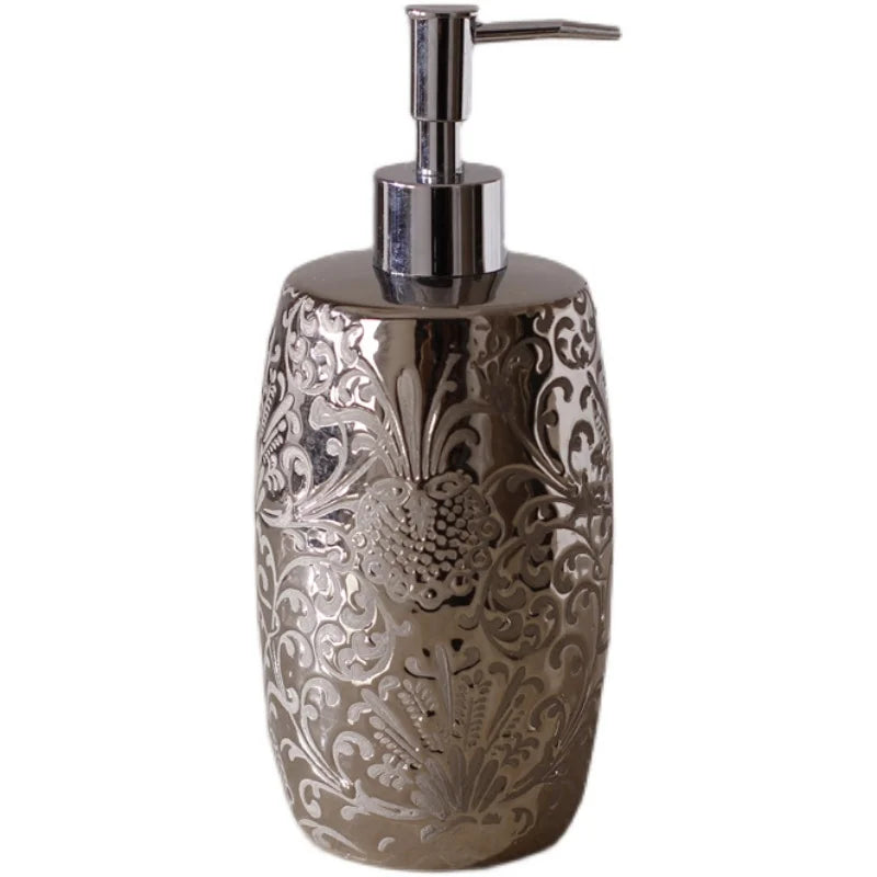 Silver Ceramics Shampoo Bottles Bathroom Accessories Shower Gel Container Wristband Hand Dispenser Kitchen Soap Dispenser