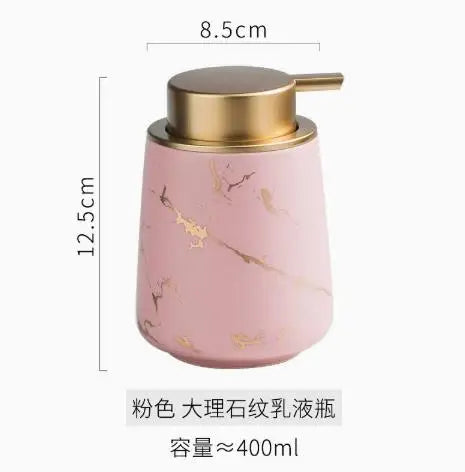 Bathroom Liquid Soap Dispenser Ceramic Hand Sanitizer Bathroom Tumbler Shower Gel Lotion Dispenser Bathroom Accessories Set