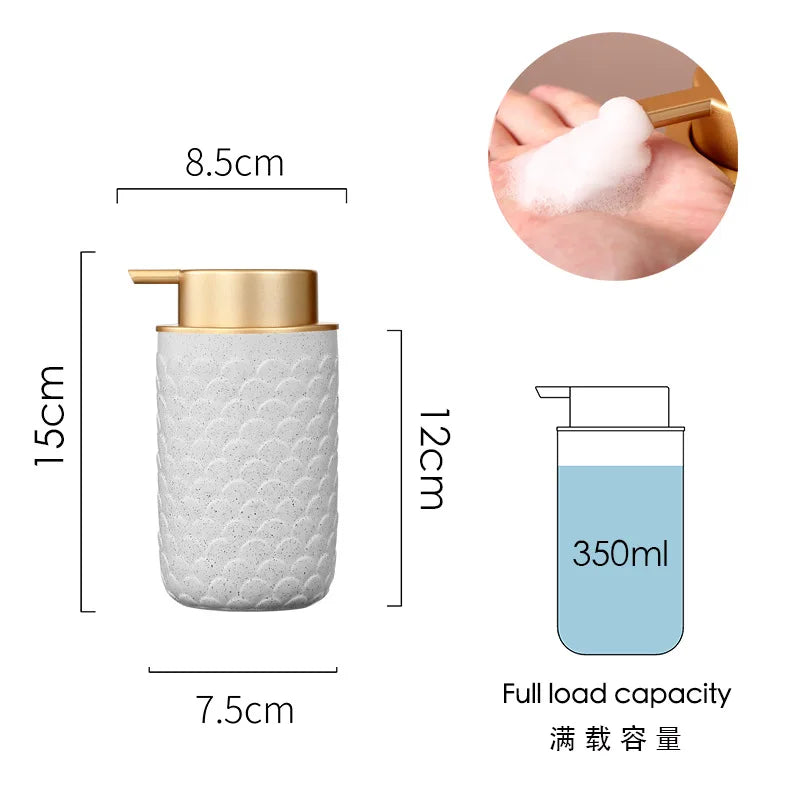 Luxury Body Wash Soap Bottle Ceramic Model Liquid Foam Dispenser Room Bathroom Color Dispensing Bottle Mousse Foam Pressing