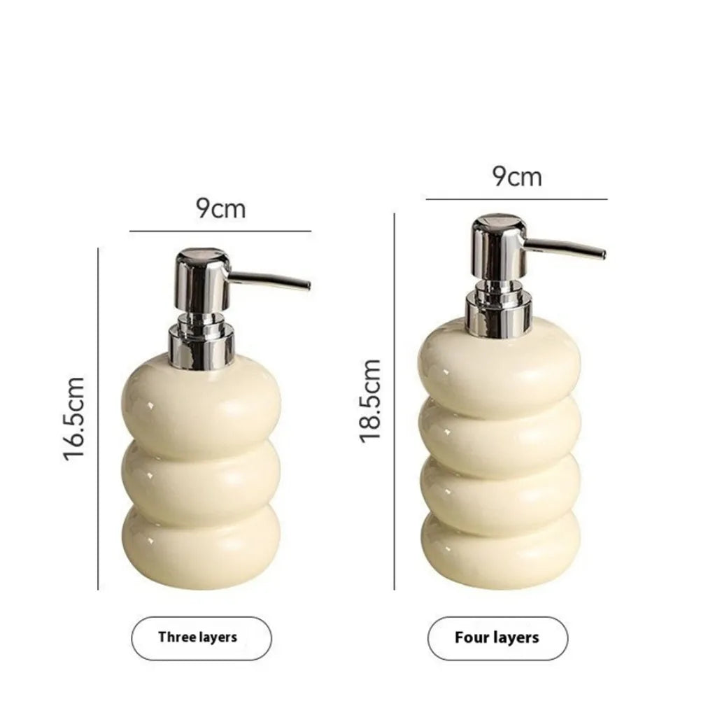 Nordic Ceramic Soap Dispenser Donut Lotion Bottle Shampoo Conditioner Body Wash Dispenser Toilet Bathroom Accessories