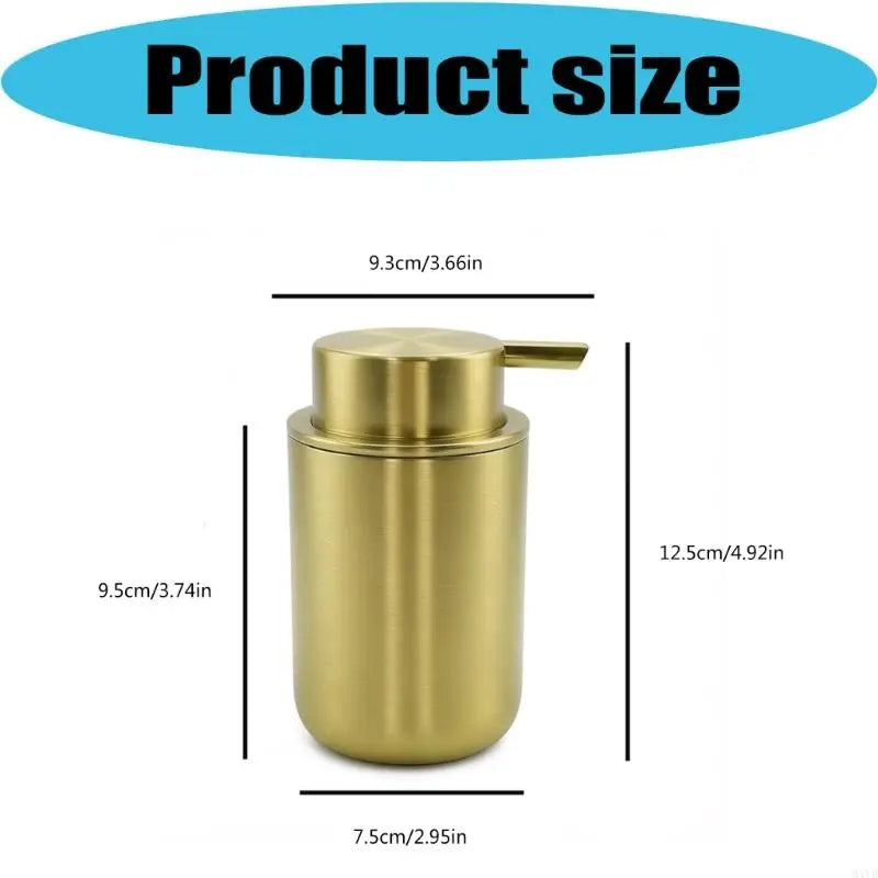 Modern Soap Dispenser Easy to Press Stainless Steel Refillable Lotions Dispenser for Kitchen & Bathroom Countertop M4YD