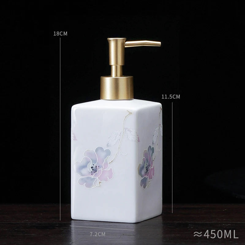 450ml ceramic soap dispenser hand sanitizer bottle press bottle hotel shower gel bottle laundry detergent dispensing