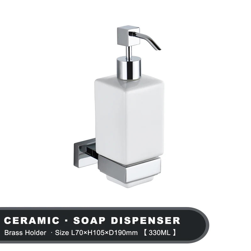 Wall Mounted Liquid Soap Dispanser Ceramic Luxury Hotel Bathroom Soap And Bath Dispenser Brass Kitchen Accessories