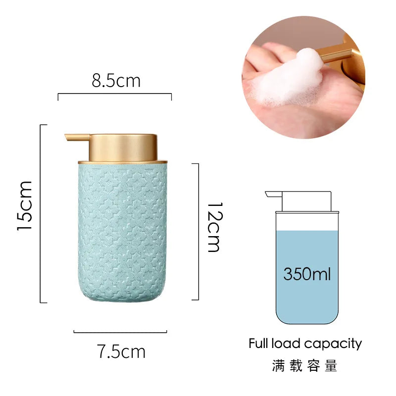 Luxury Body Wash Soap Bottle Ceramic Model Liquid Foam Dispenser Room Bathroom Color Dispensing Bottle Mousse Foam Pressing