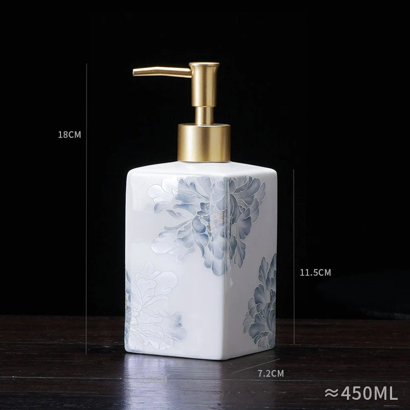 450ml ceramic soap dispenser hand sanitizer bottle press bottle hotel shower gel bottle laundry detergent dispensing