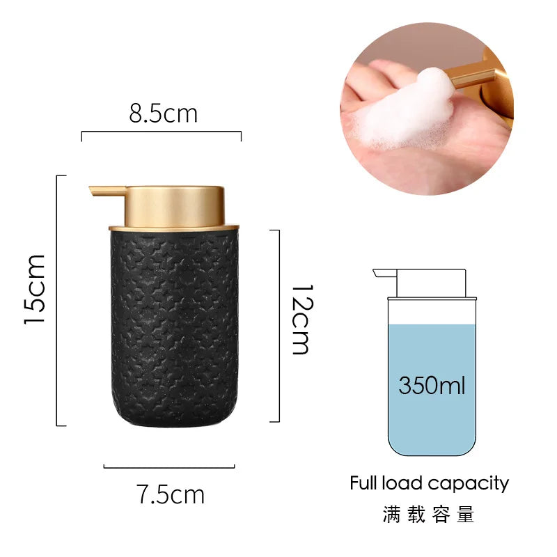 Luxury Body Wash Soap Bottle Ceramic Model Liquid Foam Dispenser Room Bathroom Color Dispensing Bottle Mousse Foam Pressing