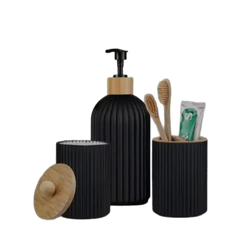Trendy Bathroom Glass Toiletries Set: Large-Capacity Hand Soap Bottle and Hotel Bathroom Travel-Size Set