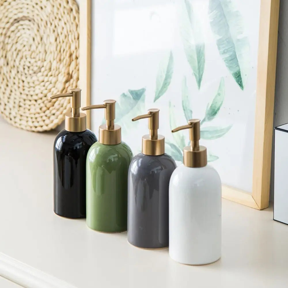 Empty Ceramic Soap Dispenser Portable Refillable Liquid Pump Bottle Reusable Multi-purpose Hand Sanitizers Container