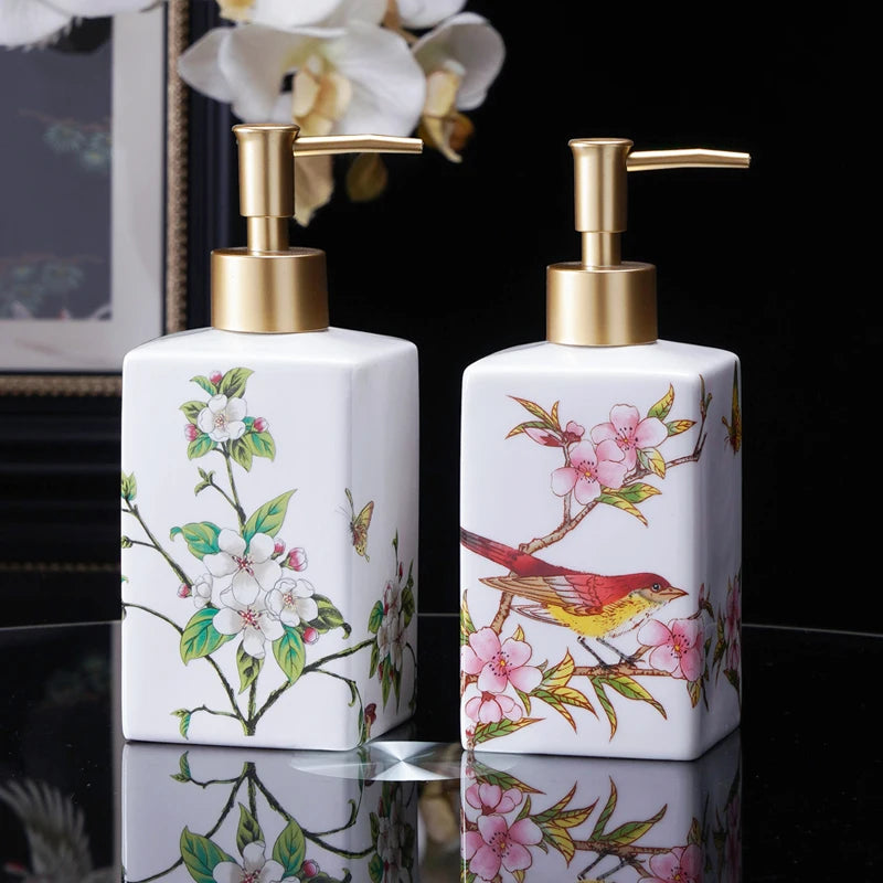 450ml ceramic soap dispenser hand sanitizer bottle press bottle hotel shower gel bottle laundry detergent dispensing