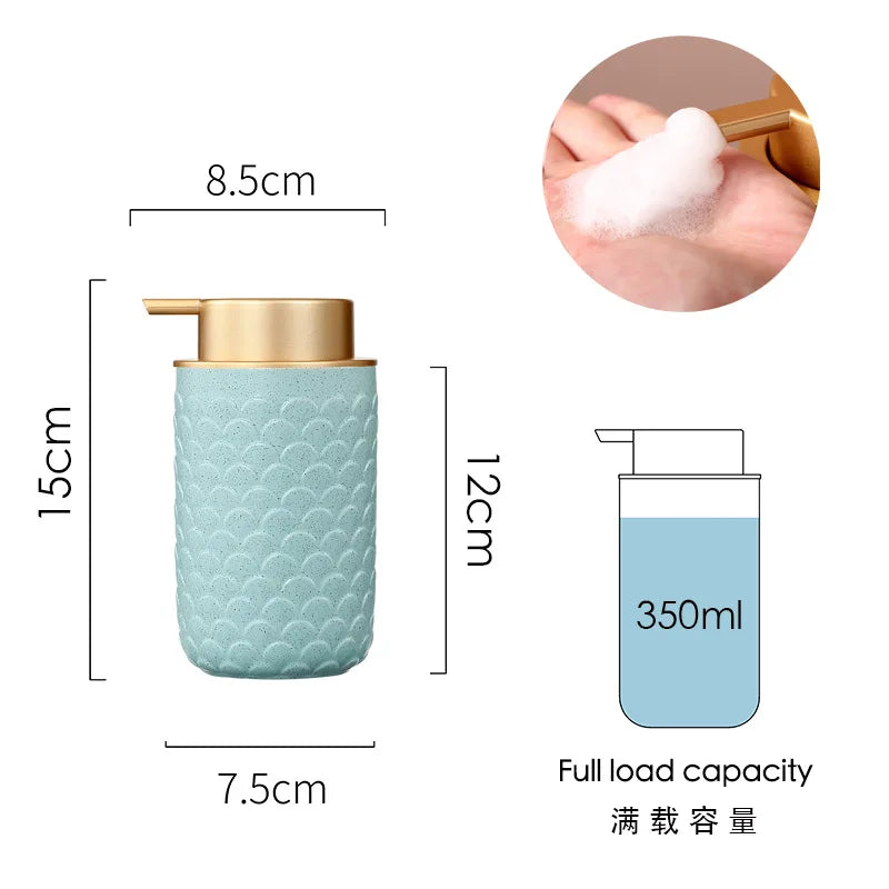 Luxury Body Wash Soap Bottle Ceramic Model Liquid Foam Dispenser Room Bathroom Color Dispensing Bottle Mousse Foam Pressing