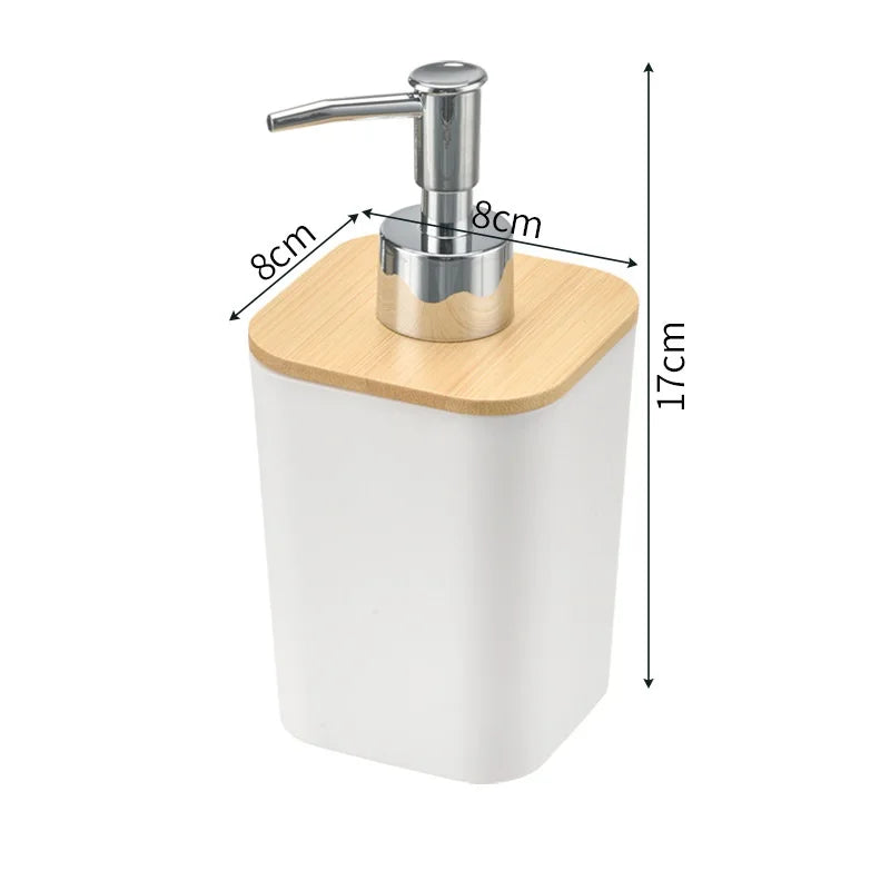 Bamboo soap Dispenser, soap Dispenser for Kitchen Sink, Refillable Liquid Great for Bathroom bar Sinks Decorative