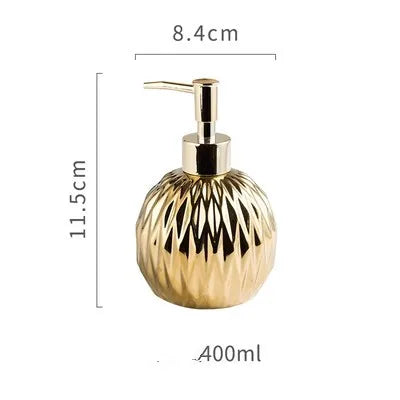 Gold Soap Dispenser Siver Bathroom Hand Liquid Soap Dispenser Ceramic Shampoo bottles 400 ML