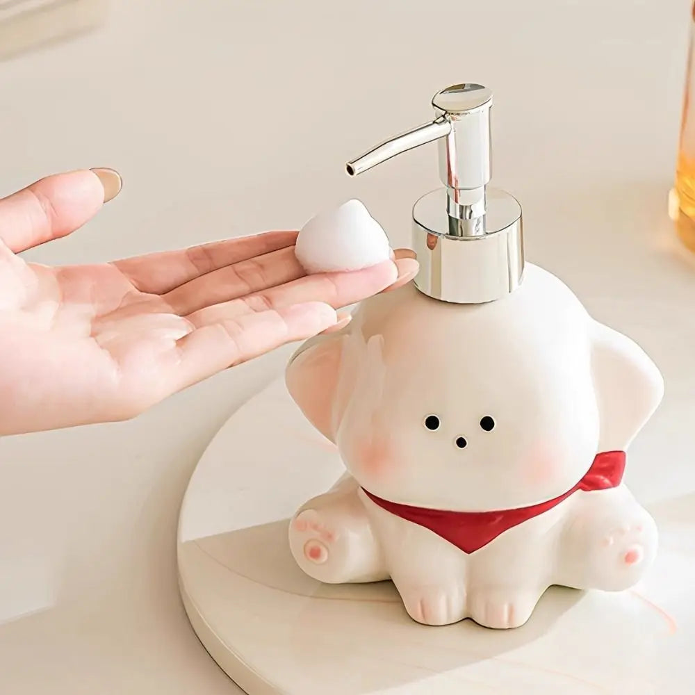 Ceramic Liquid Soap Dispenser Dog Shape Empty Bottle Dog Shape Lotion Bottle Cute Press Pump Shower Gel Separate Bottles Kitchen