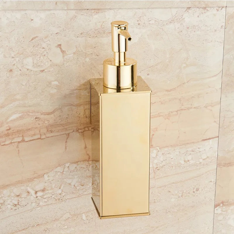 Liquid Soap Dispenser Bathroom Wall Mounted Gold Stainless Steel Shower Gel Detergent Shampoo Bottle For Kitchen Hotel Home