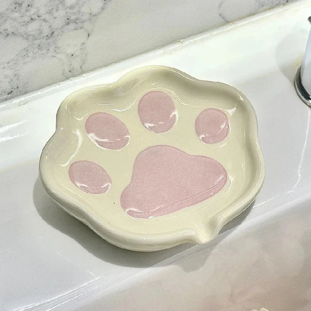 Cute Cat's Paw Liquid Soap Dispenser Shower Gel Shampoo Ceramic Soap Dispenser Cat'spaw Soap Container Bathroom Accessories Gift