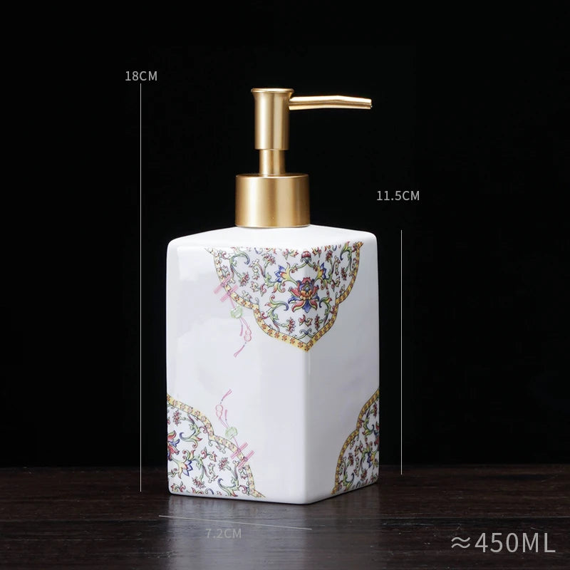 450ml ceramic soap dispenser hand sanitizer bottle press bottle hotel shower gel bottle laundry detergent dispensing