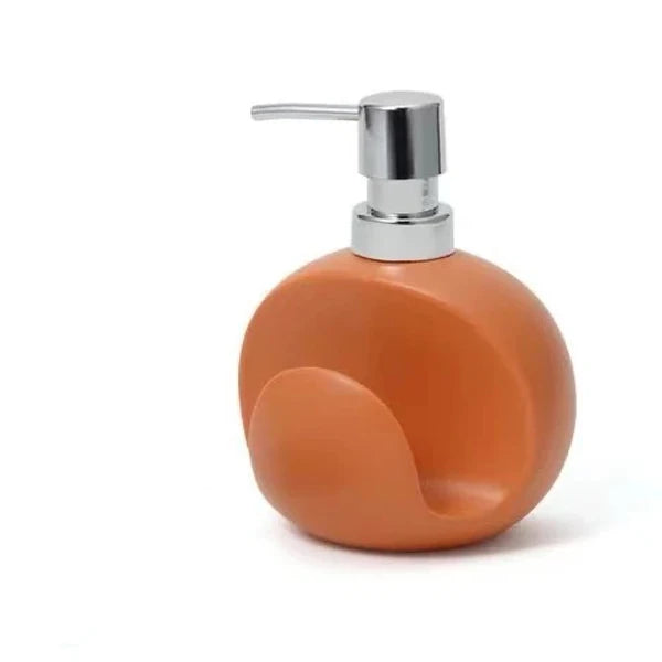 2 in 1 Ceramic Lotion Bottle Soap Dispenser Dual Purpose Bottle Sponge Seat Hand Sanitizer Bottle Bathroom Supplies Soap