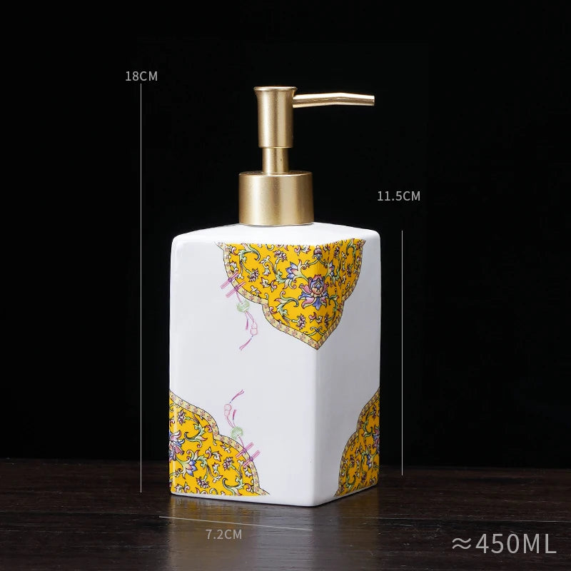 450ml ceramic soap dispenser hand sanitizer bottle press bottle hotel shower gel bottle laundry detergent dispensing