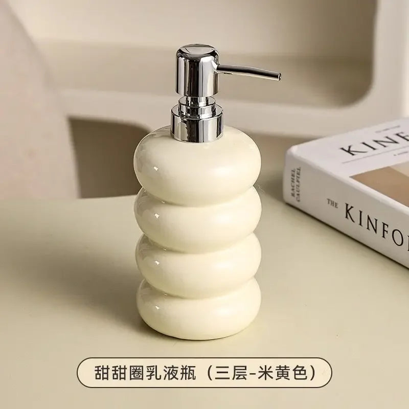Ceramic Hand Sanitizer Bottle Household Shampoo Cosmetic Water Collection Bottle Home Hotel Soap Dispenser Bathroom Accessories