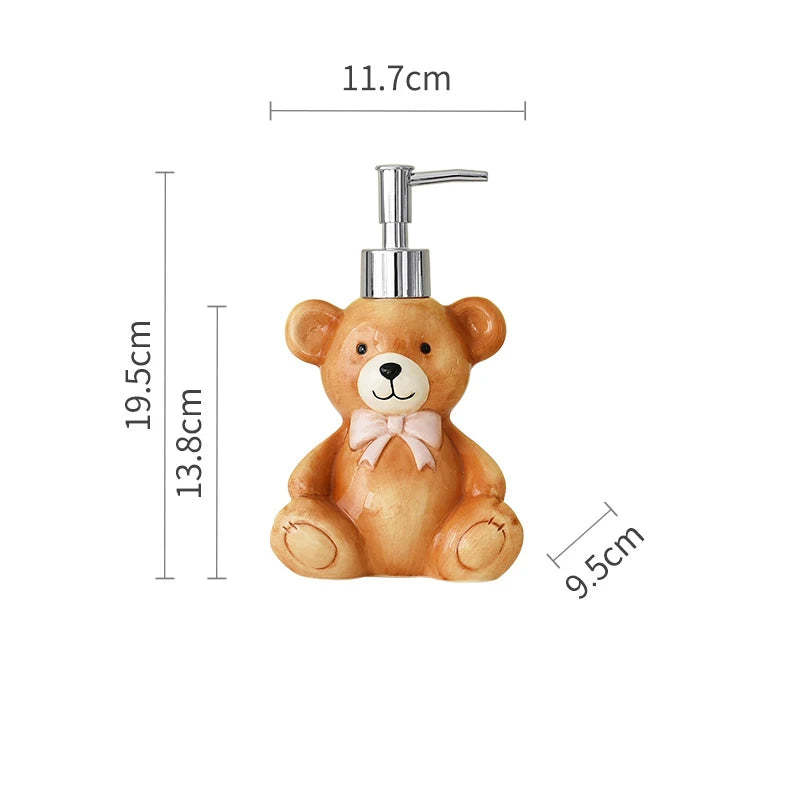 350ML Creative Bear Ceramic Lotion Bottle Christmas Gingerbread Man Decoration Toiletries Bathroom Soap Dispenser Storage Bottle