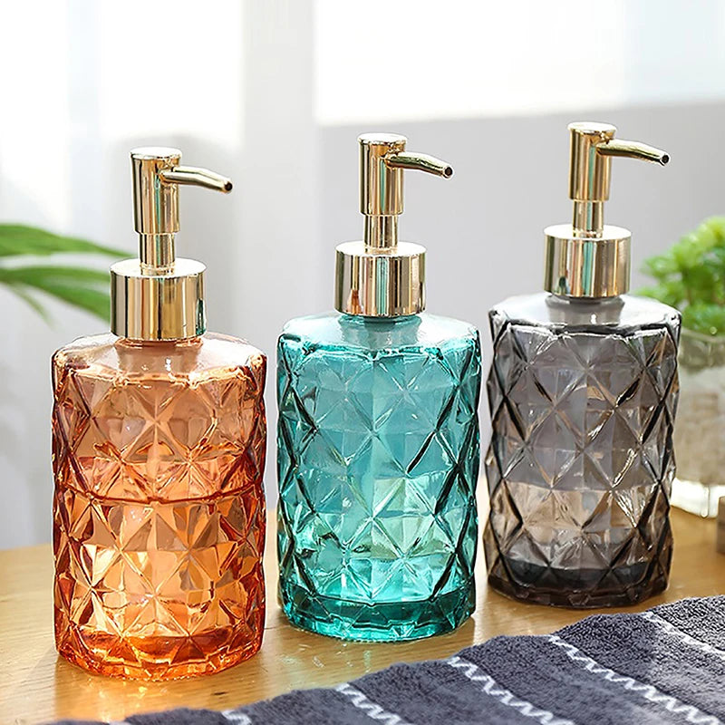 330ml Bathroom Soap Dispenser Portable Glass Travel Liquid Hand Sanitizer Container Shampoo Body Wash Dispenser Accessories