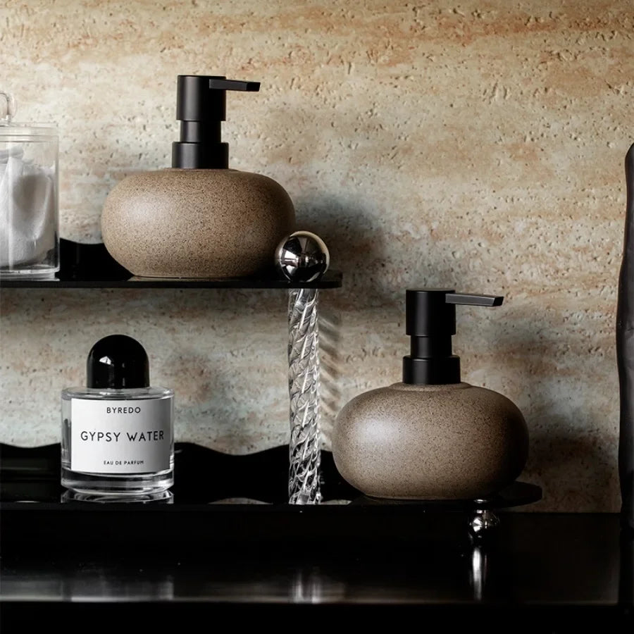 Minimalist Matte Ceramic Soap Dispenser Refillable Press Pump Bottle Bathroom Kitchen Lotion Shampoo Dispenser 350ML Gift