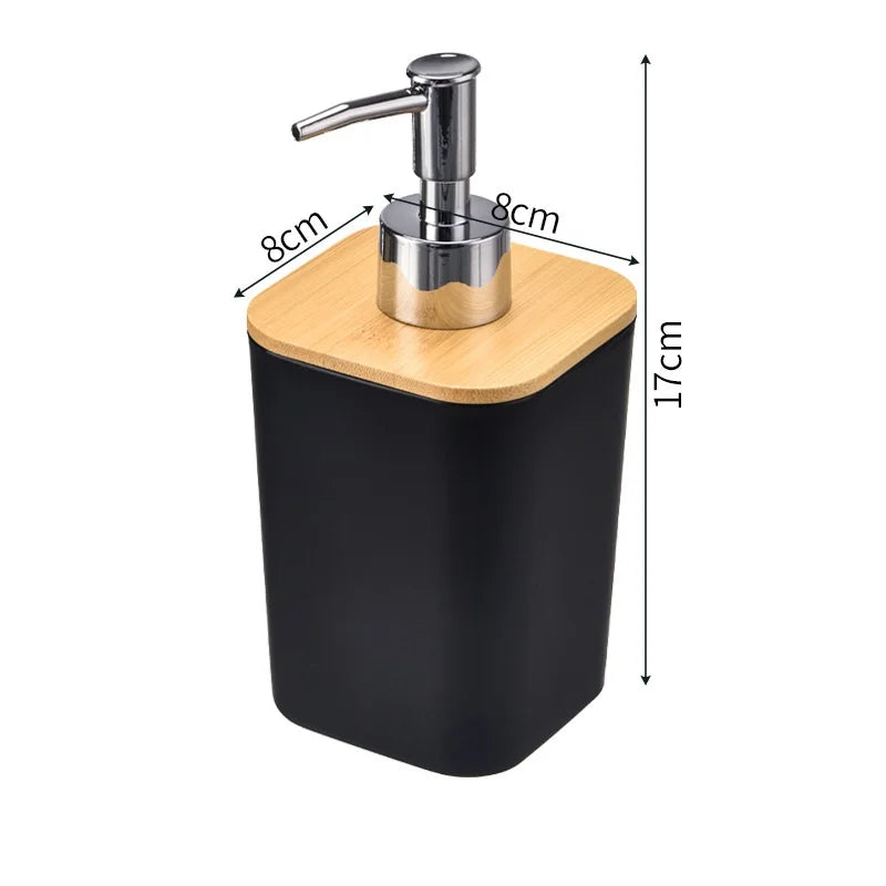 Bamboo soap Dispenser, soap Dispenser for Kitchen Sink, Refillable Liquid Great for Bathroom bar Sinks Decorative