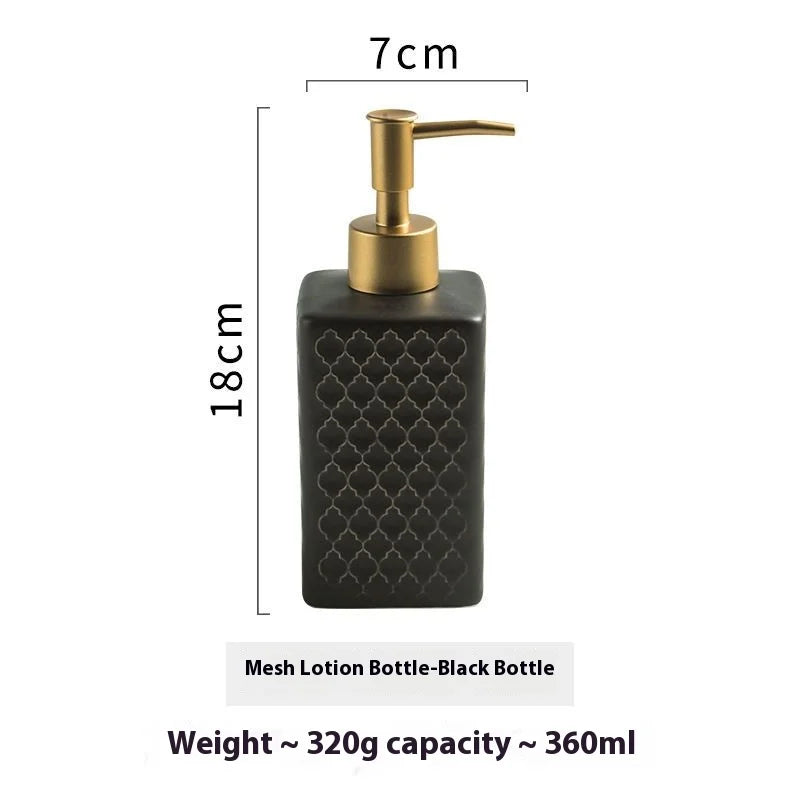 Nordic Ceramic Soap Dispenser Square Lotion Bottle Shampoo Conditioner Sub Bottle Shower Gel Bottle Bathroom Accessories