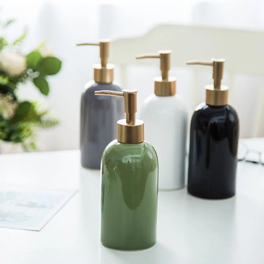 Empty Ceramic Soap Dispenser Portable Refillable Liquid Pump Bottle Reusable Multi-purpose Hand Sanitizers Container