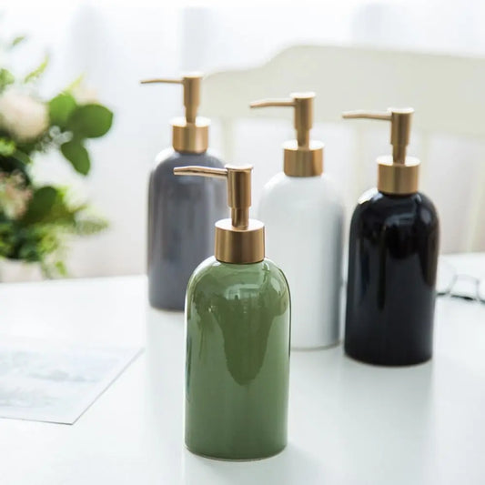 Empty Ceramic Soap Dispenser Portable Refillable Liquid Pump Bottle Reusable Multi-purpose Hand Sanitizers Container