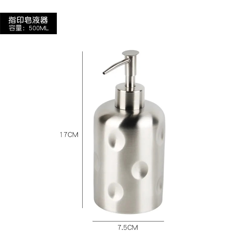 304 Stainless steel Liquid Soap dispenser Hand sanitizer Bottle  Bathroom Countertop press shampoo dispenser