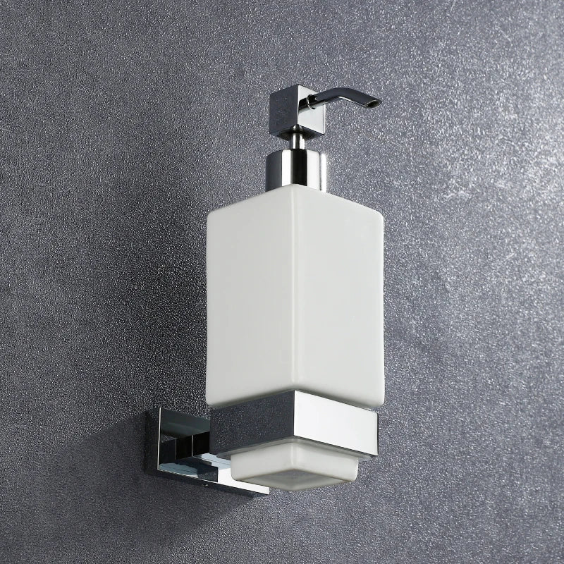 Wall Mounted Liquid Soap Dispanser Ceramic Luxury Hotel Bathroom Soap And Bath Dispenser Brass Kitchen Accessories