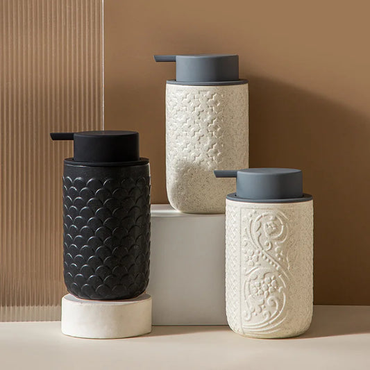 Luxury Body Wash Soap Bottle Ceramic Model Liquid Foam Dispenser Room Bathroom Color Dispensing Bottle Mousse Foam Pressing