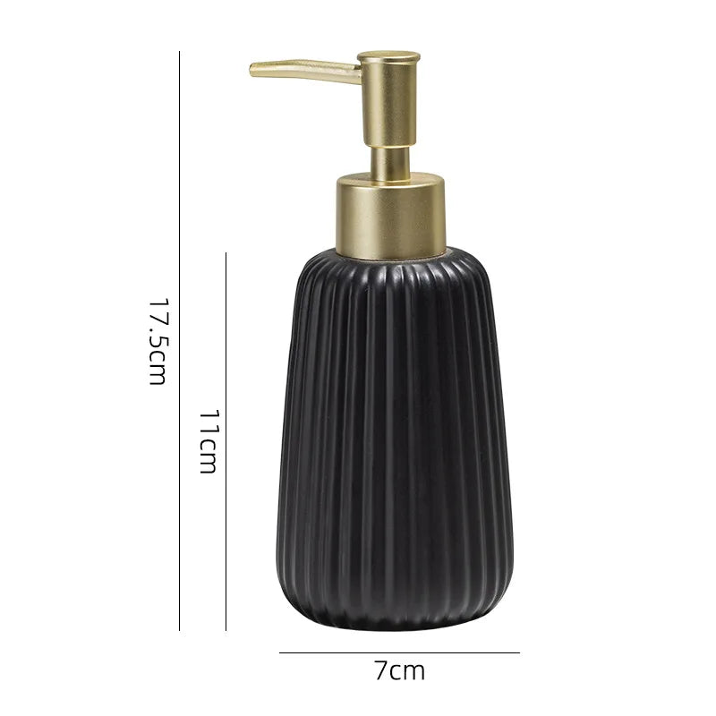 1pc Simple 300ml Ceramic Hand Sanitizer Bottle Push Soap Dispenser Bathroom Toilet Shower Gel Shampoo Filling Bottle