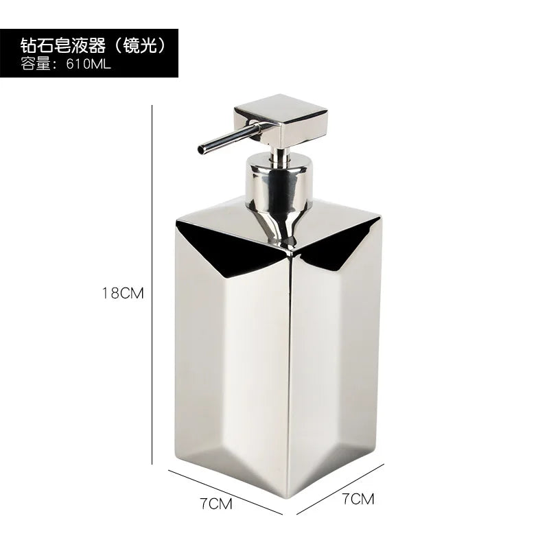 304 Stainless steel Liquid Soap dispenser Hand sanitizer Bottle  Bathroom Countertop press shampoo dispenser