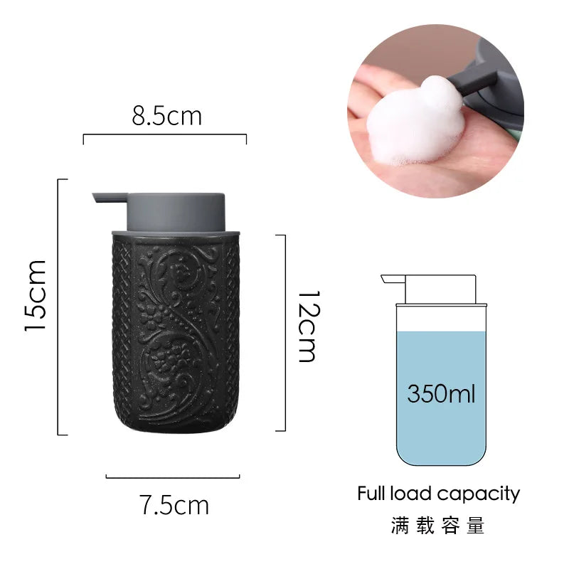 Luxury Body Wash Soap Bottle Ceramic Model Liquid Foam Dispenser Room Bathroom Color Dispensing Bottle Mousse Foam Pressing