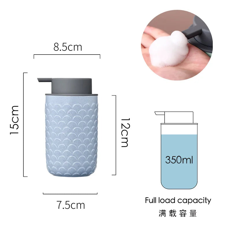 Luxury Body Wash Soap Bottle Ceramic Model Liquid Foam Dispenser Room Bathroom Color Dispensing Bottle Mousse Foam Pressing