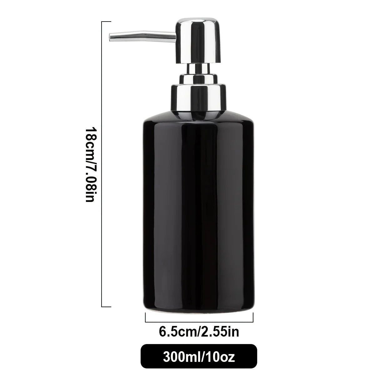 1Pc Soap Dispenser, 300ml/10oz Ceramic Liquid Soap Pump Dispenser, Refillable Dish Soap Dispenser for Kitchen Bathroom Washroom