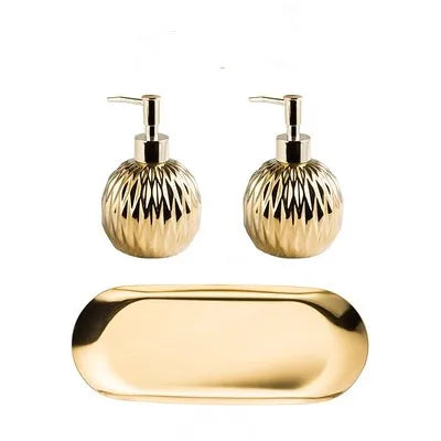 Gold Soap Dispenser Siver Bathroom Hand Liquid Soap Dispenser Ceramic Shampoo bottles 400 ML