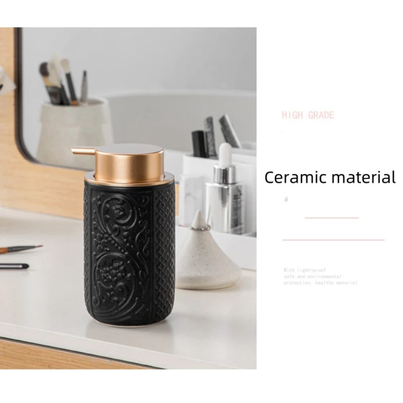 Luxury Body Wash Soap Bottle Ceramic Model Liquid Foam Dispenser Room Bathroom Color Dispensing Bottle Mousse Foam Pressing