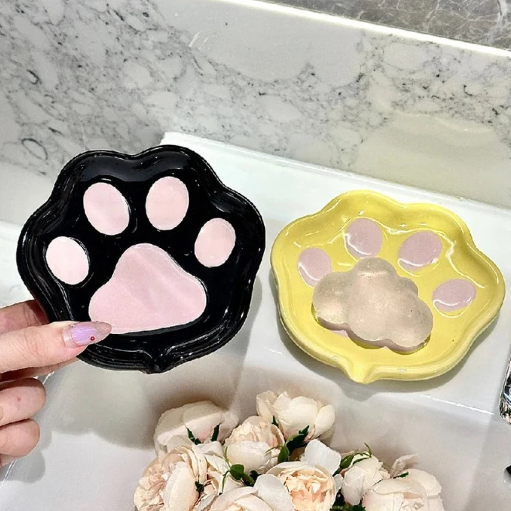 Cute Cat's Paw Liquid Soap Dispenser Shower Gel Shampoo Ceramic Soap Dispenser Cat'spaw Soap Container Bathroom Accessories Gift