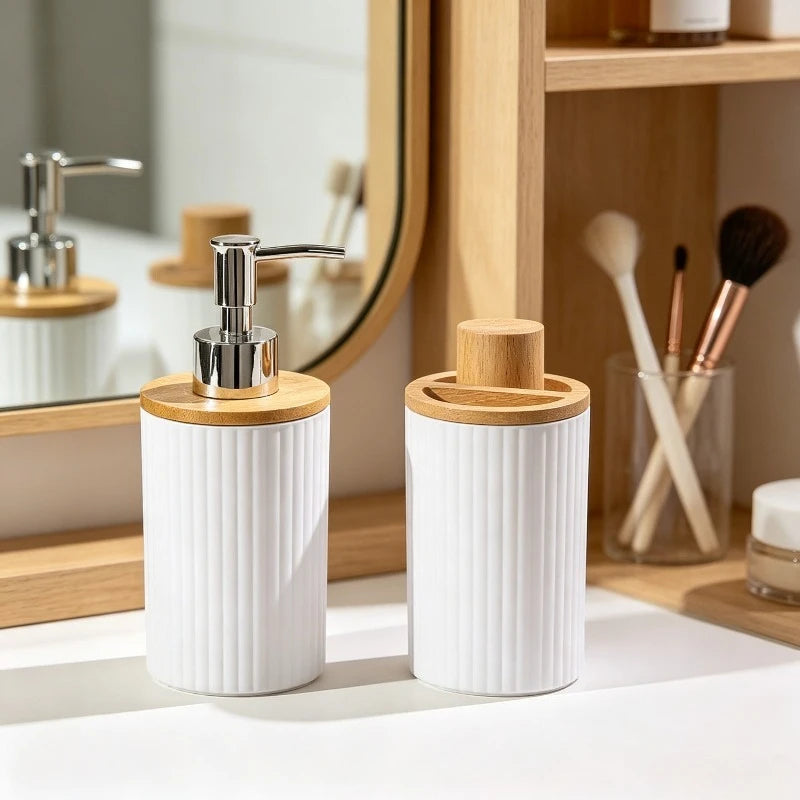 Dispenser for Liquid Soap Hampoo Bottle Soap Dispenser Hand Soap Dispenser Toothbrush Holder Organizer Bathroom Accessories