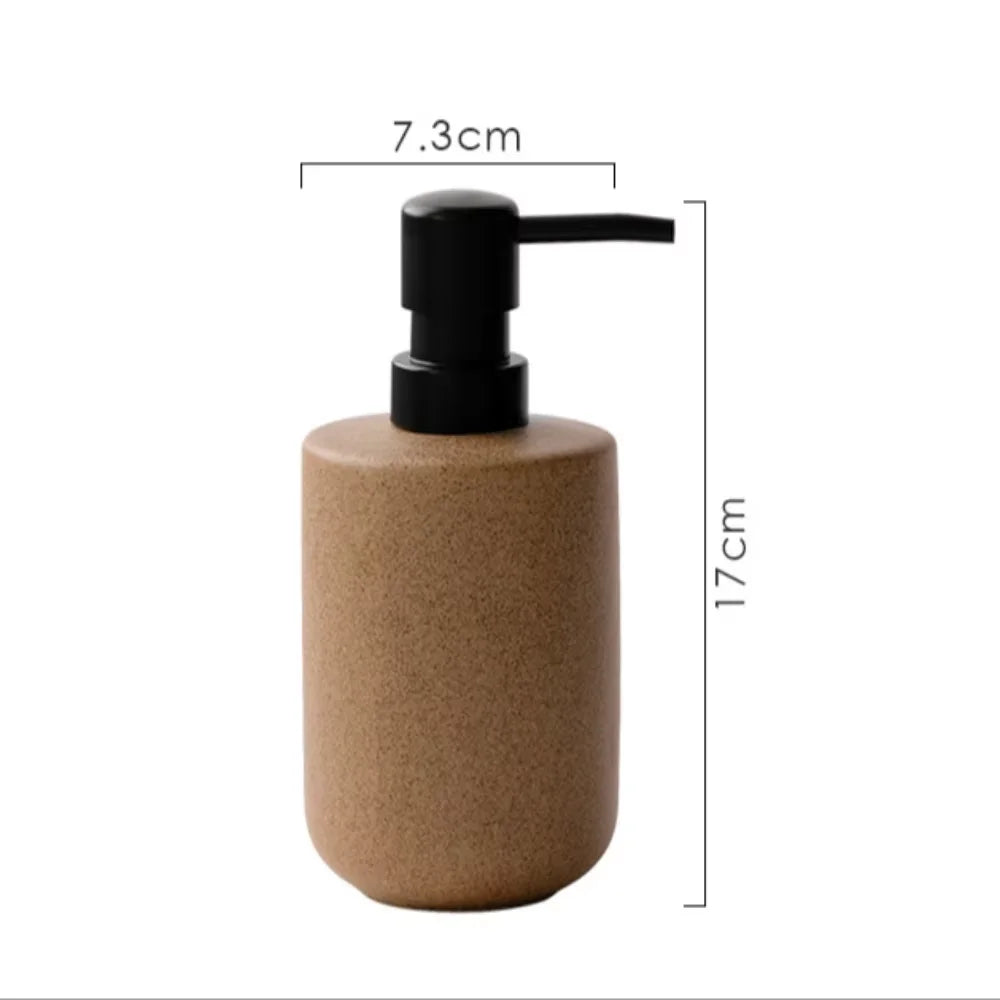 Minimalist Matte Ceramic Soap Dispenser Refillable Press Pump Bottle Bathroom Kitchen Lotion Shampoo Dispenser 350ML Gift