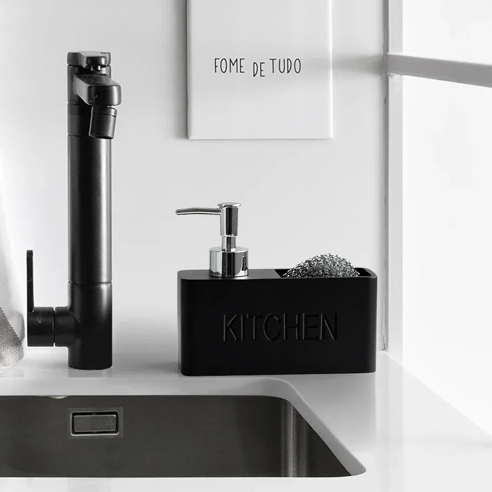 Modern Kitchen Accessories Soap Dispenser Set Liquid Hand Soap Dispenser Pump Bottle Brushes Holds and Stores Sponges Scrubbers
