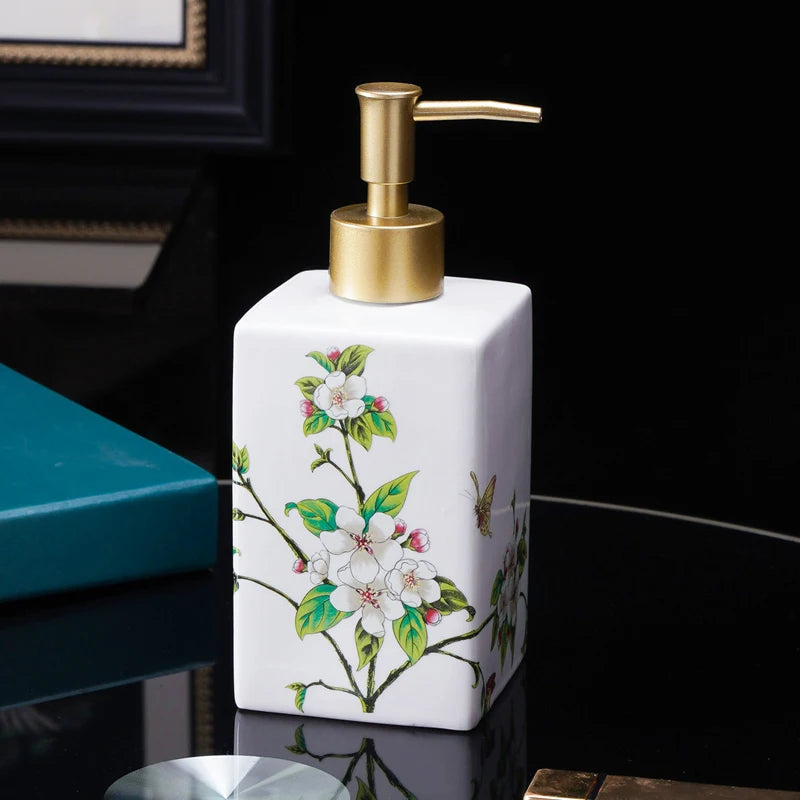 450ml ceramic soap dispenser hand sanitizer bottle press bottle hotel shower gel bottle laundry detergent dispensing