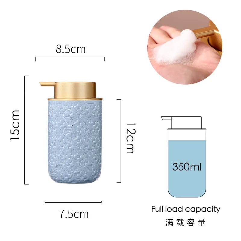 Luxury Body Wash Soap Bottle Ceramic Model Liquid Foam Dispenser Room Bathroom Color Dispensing Bottle Mousse Foam Pressing