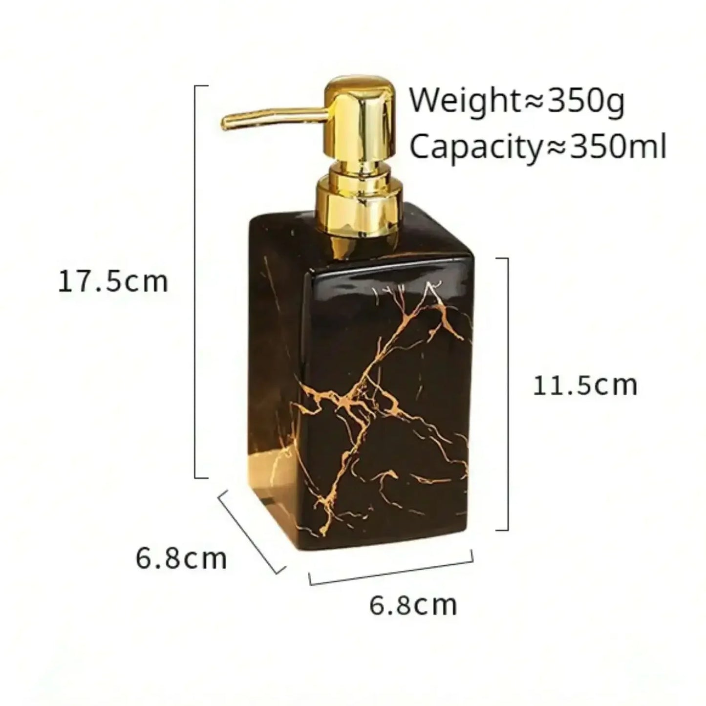 Ceramic soap dispenser 350ml  European Creative Marble Texture Refillable Press Soap Dispenser Liquid Dispenser